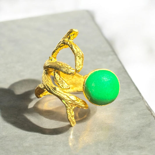 Bold Branch Gold Tone Ring