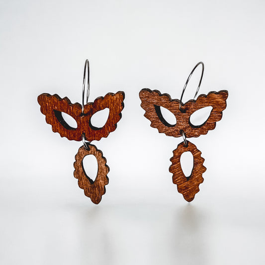 Abstract Wood Flower Earring