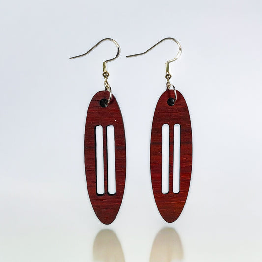 African Padauk Wood  Oval Earring